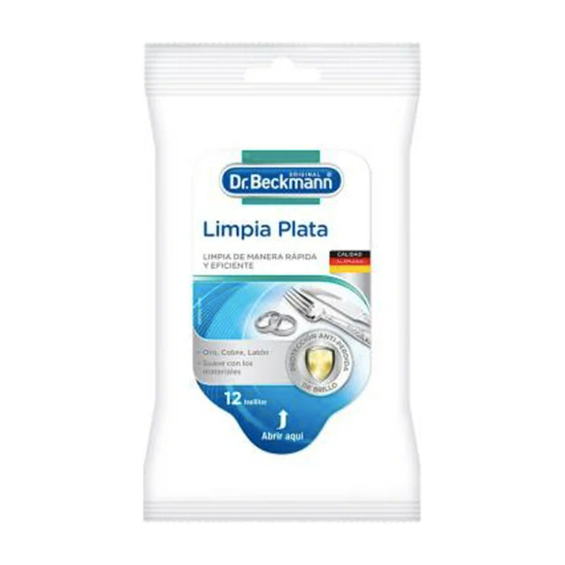 Limpia Plata Toallas Húmedas Dr Beckmann 6 Paq De 12 Pz