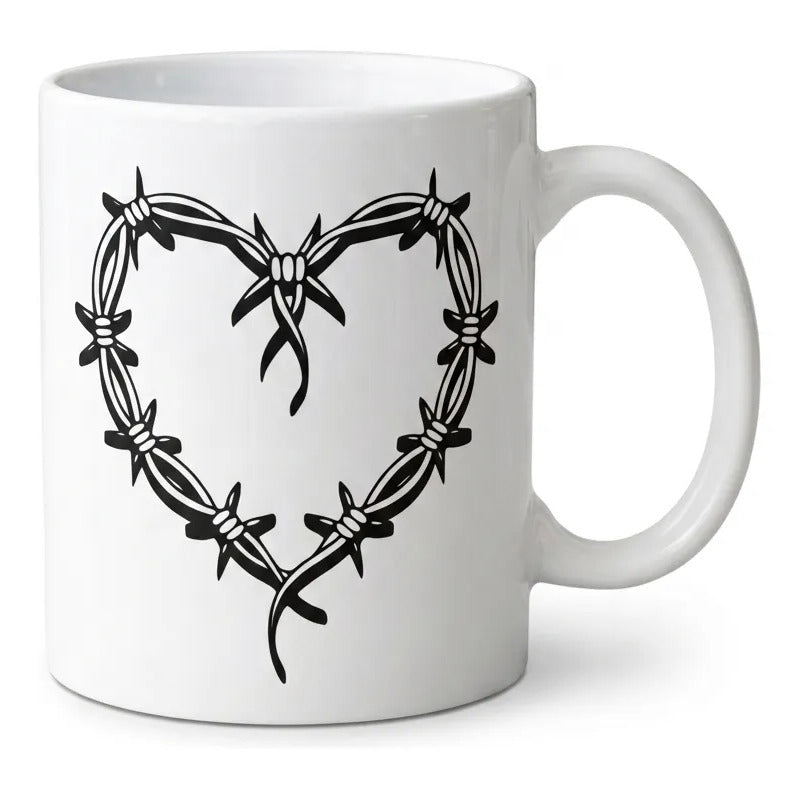 Taza Karol G Tatuaje Corazón Blanco Tatuaje