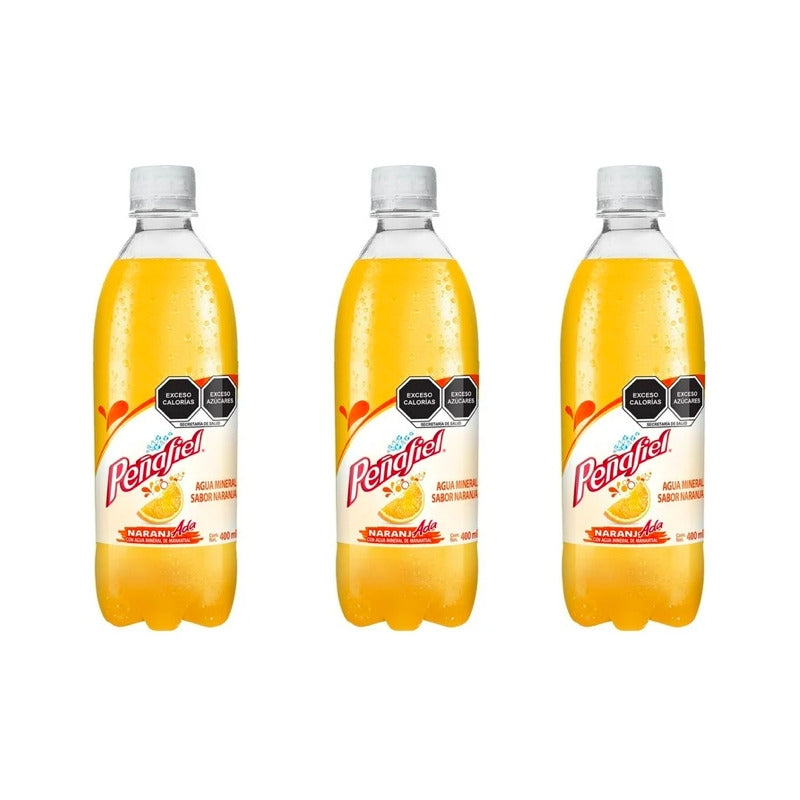 Agua Mineral Peñafiel Adas Sabor Naranjada 12 Pzas De 400ml