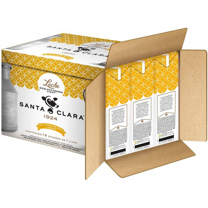 Leche Deslactosada Light Santa Clara 12 Pzas De 1 L C/u