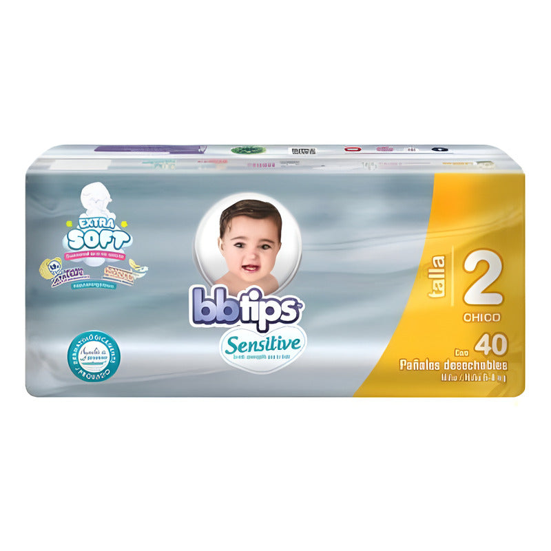 Pañales Bbtips Sensitive Talla 2 Chico Unisex 120 Pañales Talla 2