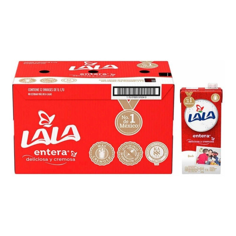Leche Lala Entera 12 Pzas De 1 L C/u