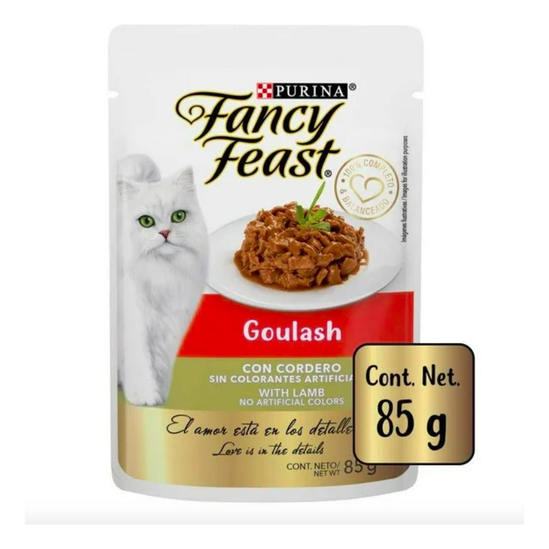 Alimento Para Gato Fancy Feast Goulash Cordero 3 Pzas De 85g