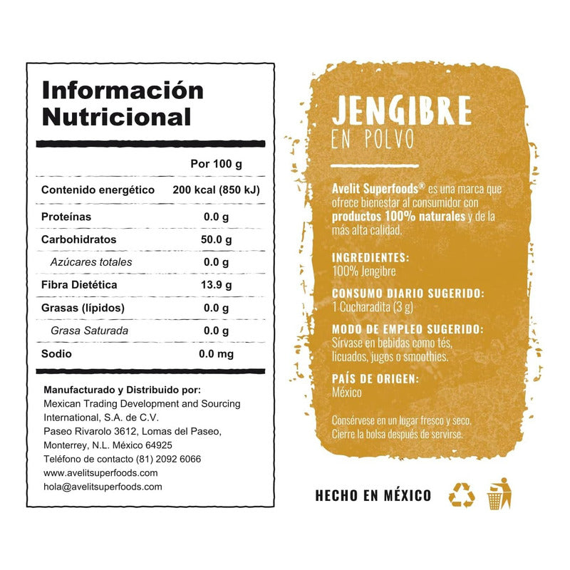 Avelit Superfoods  Jengibre En Polvo 200g