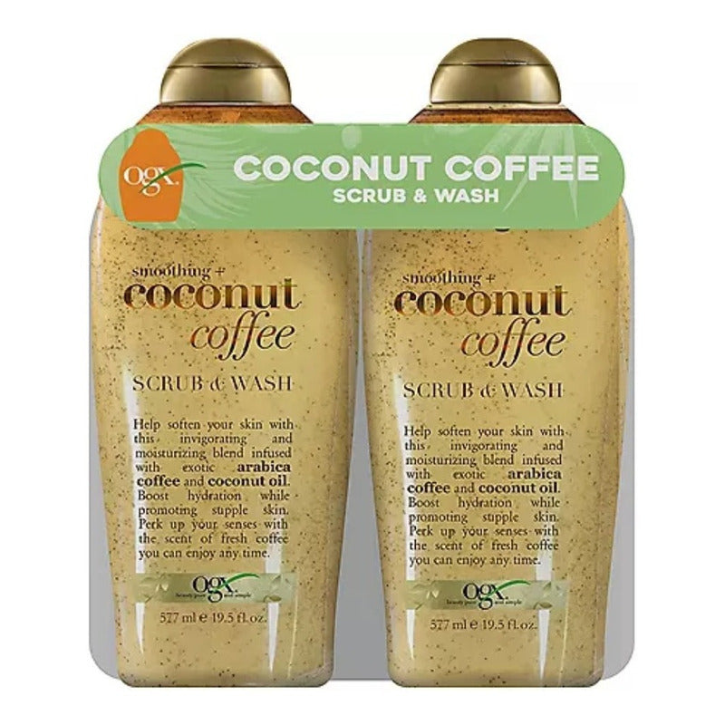 Ogx, Body Wash Y Exfoliante De Coco Y Café 2 Pack