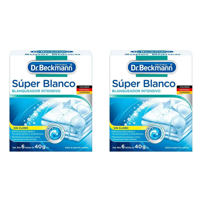 Blanqueador De Ropa Dr. Beckmann Súper Blanco 2 Cajas