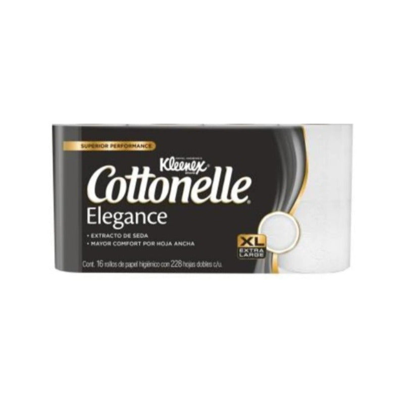 Papel Kleenex Cottonelle Elegance 16 Rollos 228 Hojas Dobles