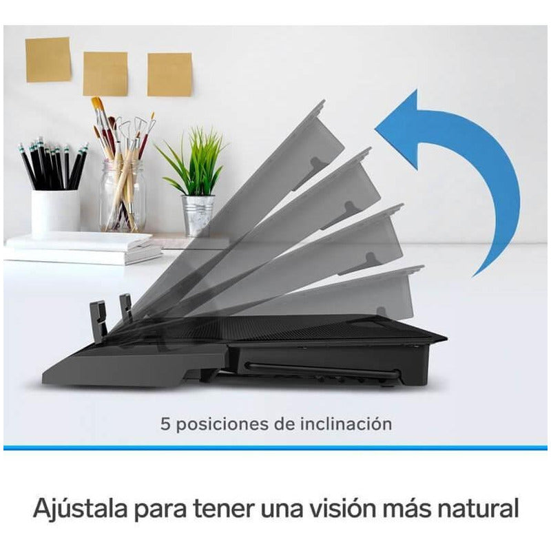 Base De Enfriamiento Para Laptop, Con Ventilación | Com-098 Color 52049 Led Azul