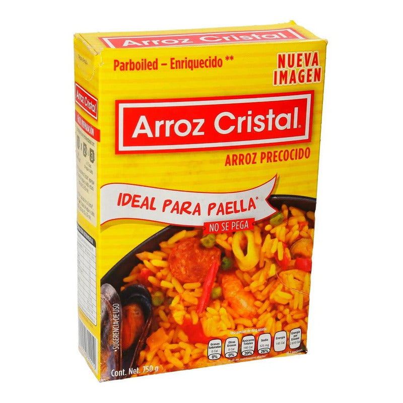 Arroz Precocido Cristal Ideal Para Paella 750 Gr (2 Piezas)