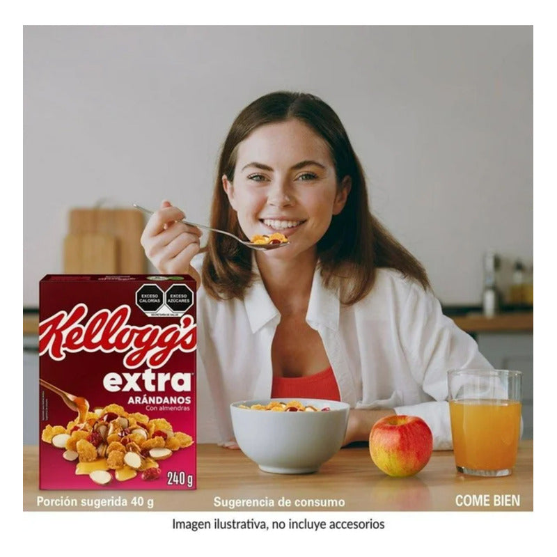 Cereal Kellogg's Extra Arándano 240g Rica Fibra Sabor Dulce