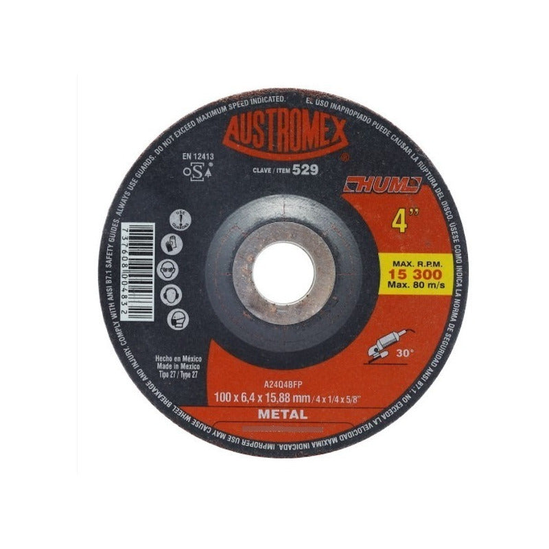 Disco De Desbaste Para Metal 4 Pulgadas  3 Pz