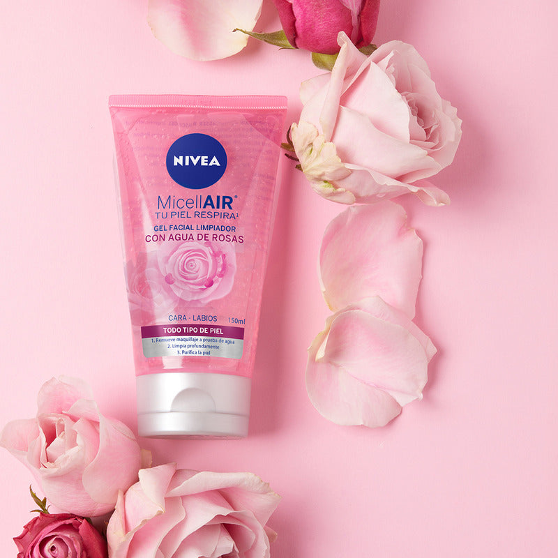 Gel Facial Limpiador Nivea Agua De Rosas 150 Ml Todo Tipo De Piel Día/noche