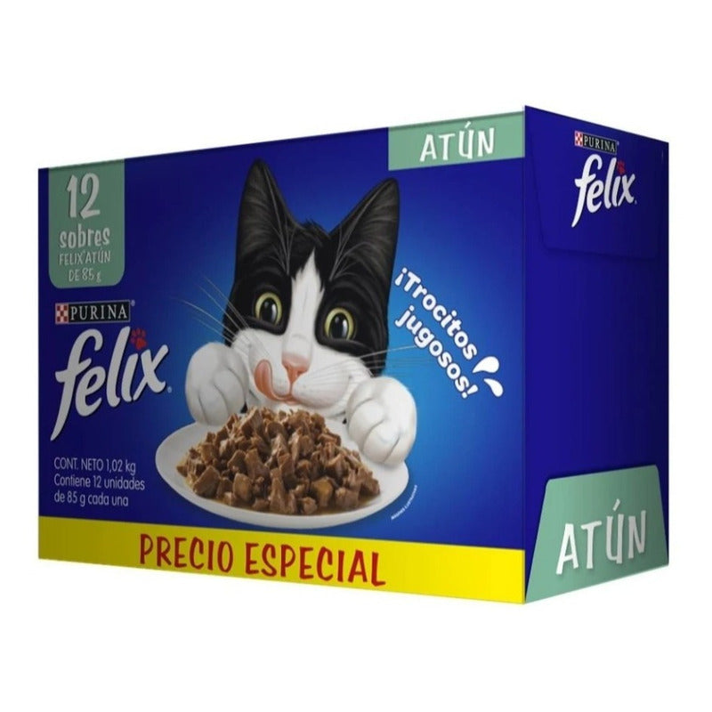 Alimento Felix Sensaciones Para Gato Adulto Sabor Atún De 85 G