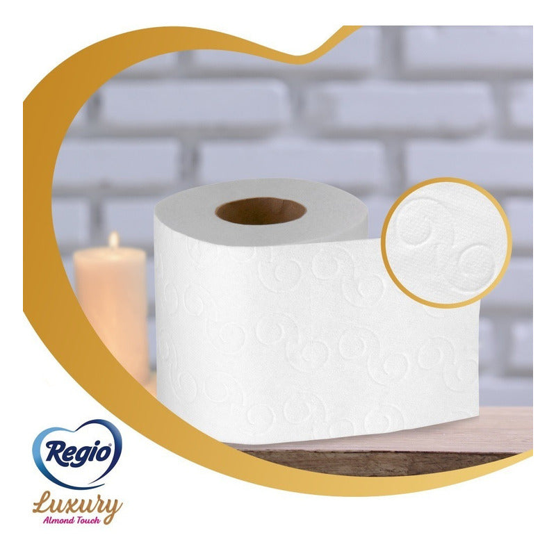 Pack X32 Rollos Papel Higiénico Regio Luxury Almond Touch Xxl