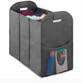 Cesto Para Ropa Con 3 Divisiones De Tela 66 X 58.4 Cm Gris