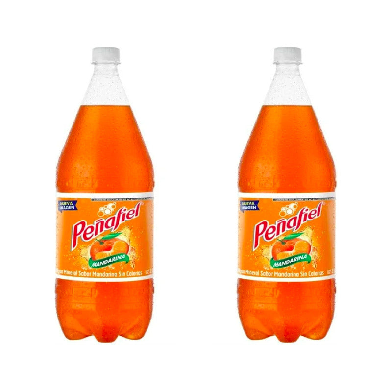 Agua Mineral Peñafiel Sabor Mandarina 8 Piezas De 2 Litros