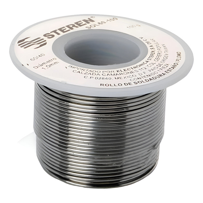 Rollo De 100 Gramos De Soldadura Con Estaño/plomo 60/40 Gris
