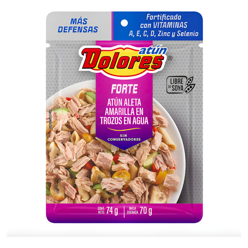 Atún En Agua Fortificado Con Vitaminas Dolores 3 Pzs De 74gr