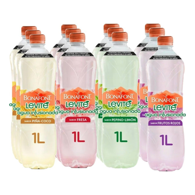 Agua Saborizada Bonafont Levité De 1l C/u (12piezas)