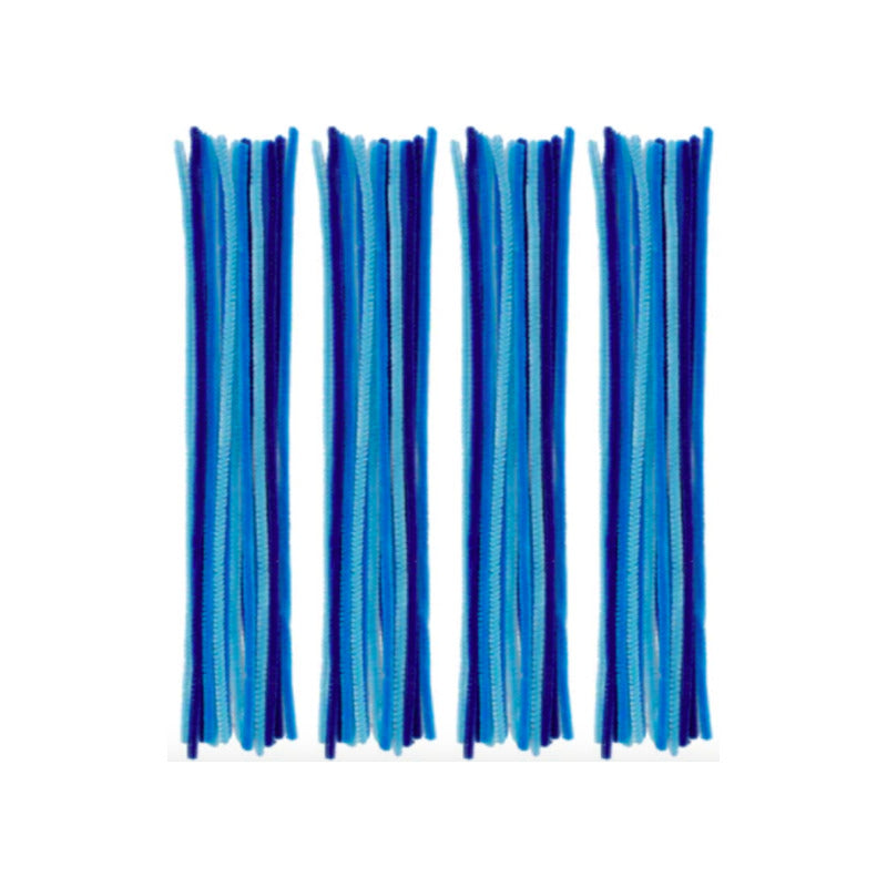 Limpia Pipas Natural Surtido Tonos Azules De 30cm 60pz