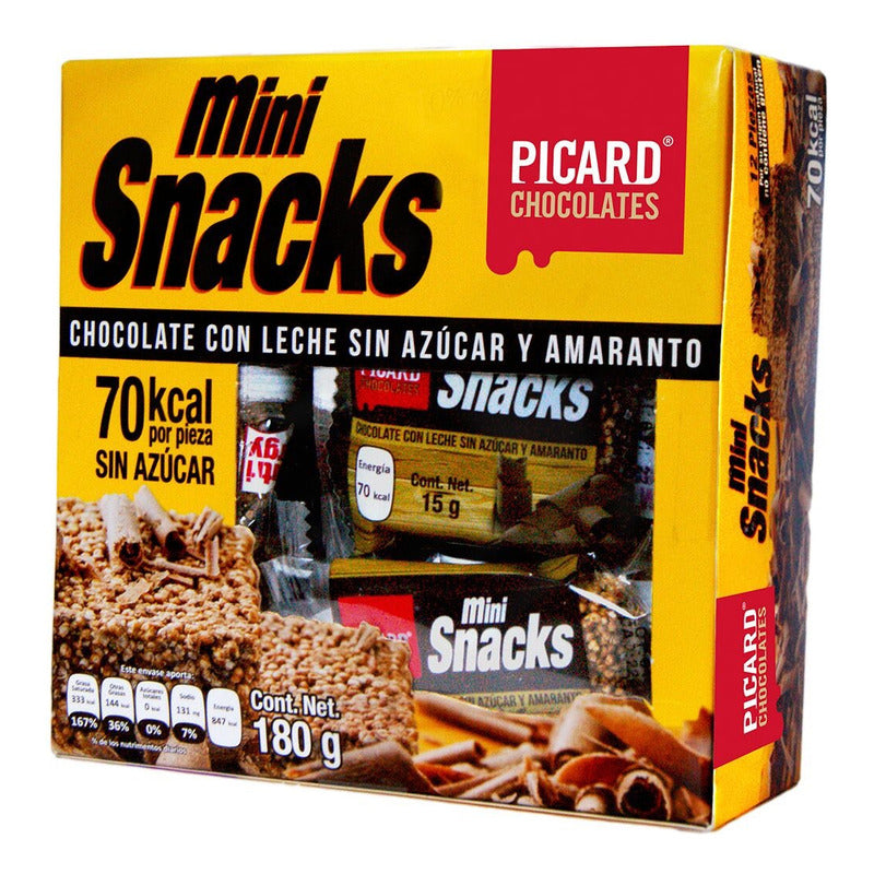 Mini Snack Chocolate /leche Sin Azúcar Y Amaranto, 180 G