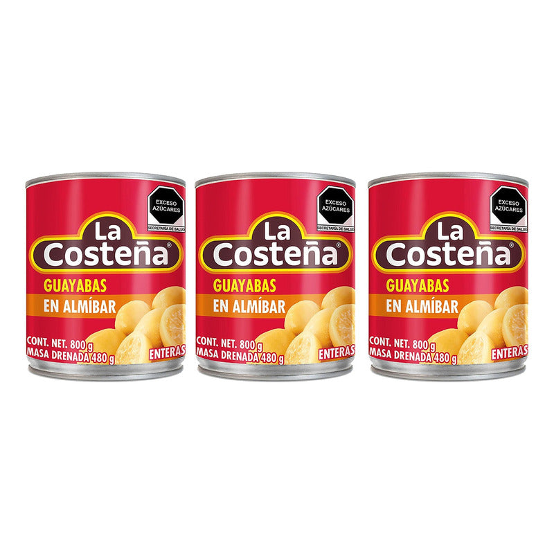 Guayabas En Almíbar La Costeña 800 G (3 Piezas)