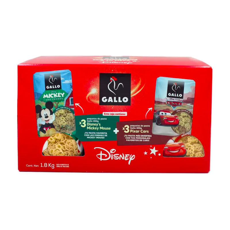 Gallo Pasta De Disney / Mickey Mouse Y Cars 6 Pzas De 300g