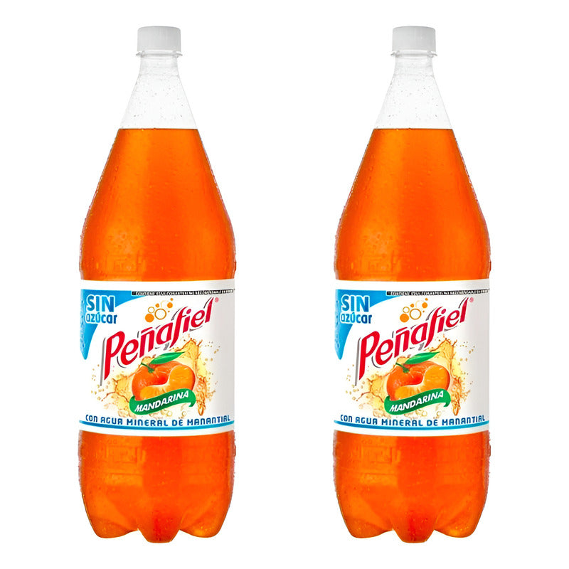 Agua Peñafiel Sin Azúcar Sabor Mandarina 8 Pzas De 2 Litros