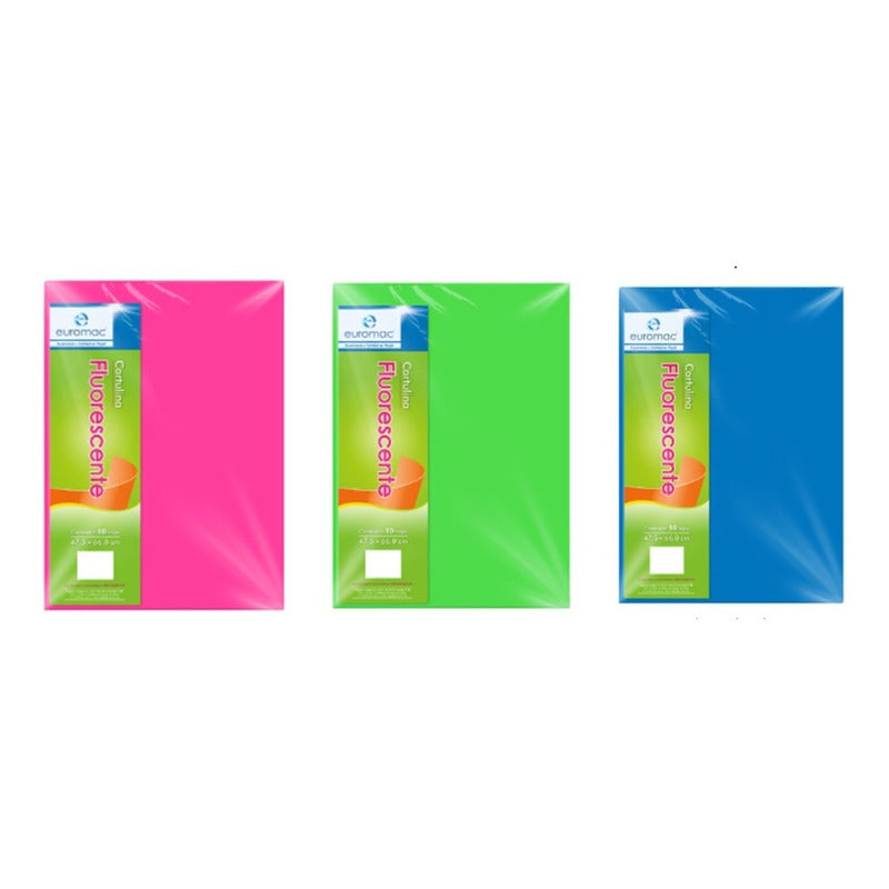 Cartulina Fluorescente  Euromac 30 Pz