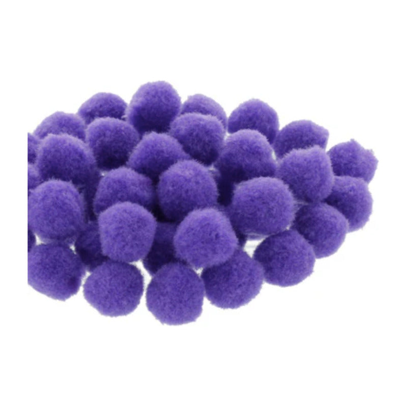 Mercería Pom Poms De 19mm Color Morado 3 Paquetes De 100pz