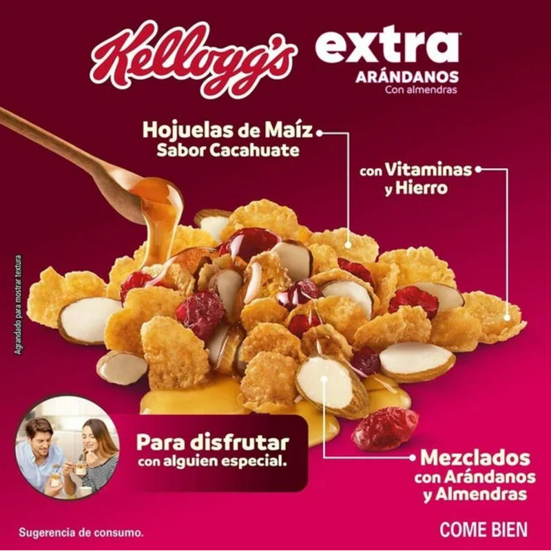 Cereal Kellogg's Extra Arándano 240g Rica Fibra Sabor Dulce
