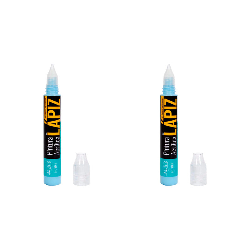 Pintura Acrílica En Lápiz Color Azul Claro 3 Piezas De 30ml Azul Claro