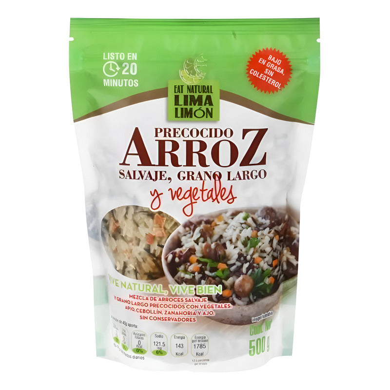 Arroz Instantáneo Salvaje Verde Limón 500 Grs 2 Bolsas