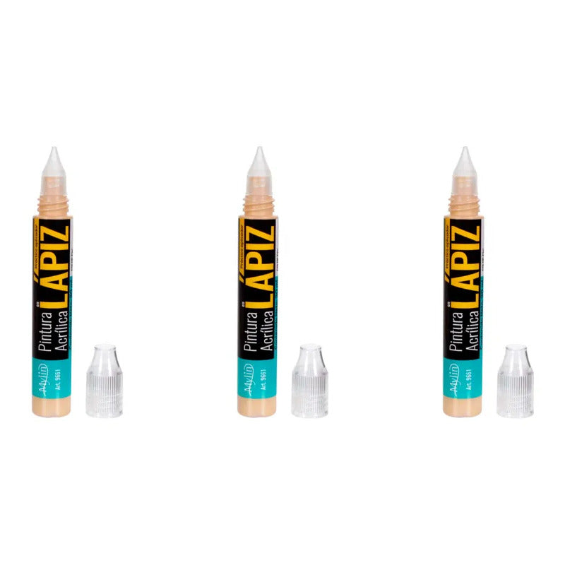 Pintura Acrílica En Lápiz Color Piel 3 Piezas De 30ml Piel