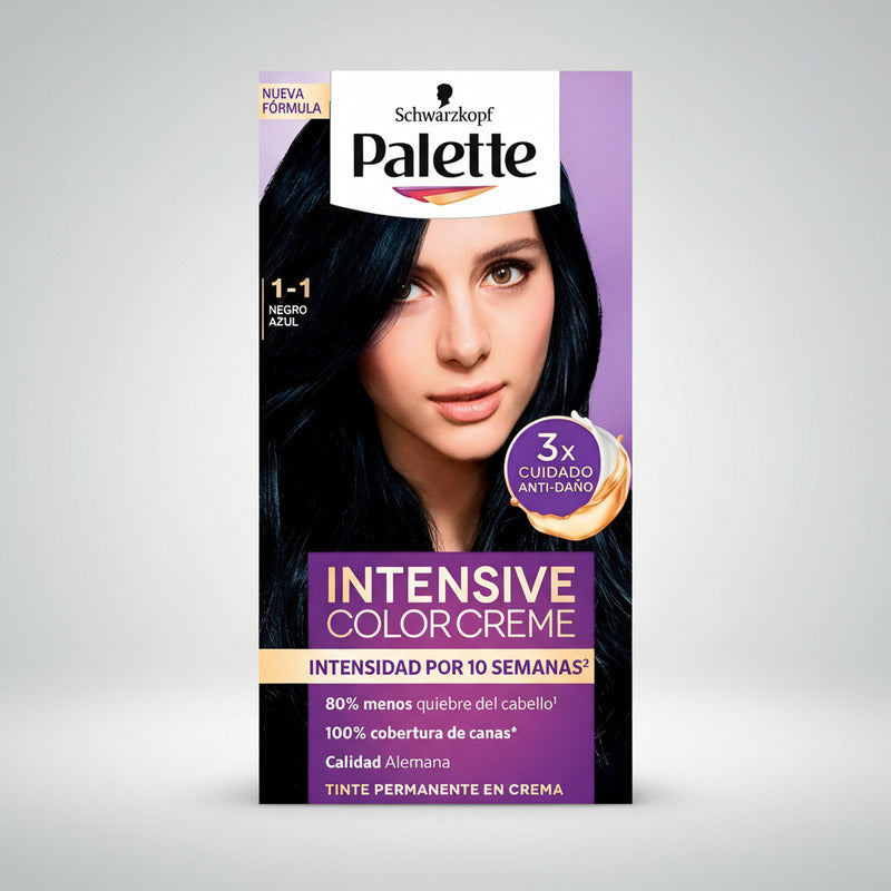 Tinte Para Cabello Palette 1-1 Negro Azul 6 Piezas De 50ml 1-1 Negro Azul