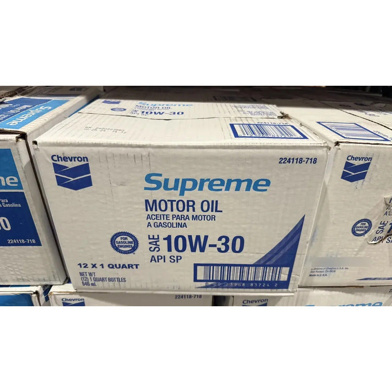 Aceite Supreme Para Motor A Gasolina Chevron 10w30 12pzs