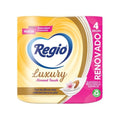 Papel Higiénico Regio Luxury Almond Touch 4 Rollos 3 Paquete