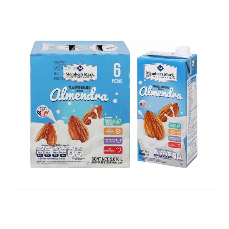 Bebida De Almendras Member's Mark 6 Pzas De 946 Ml