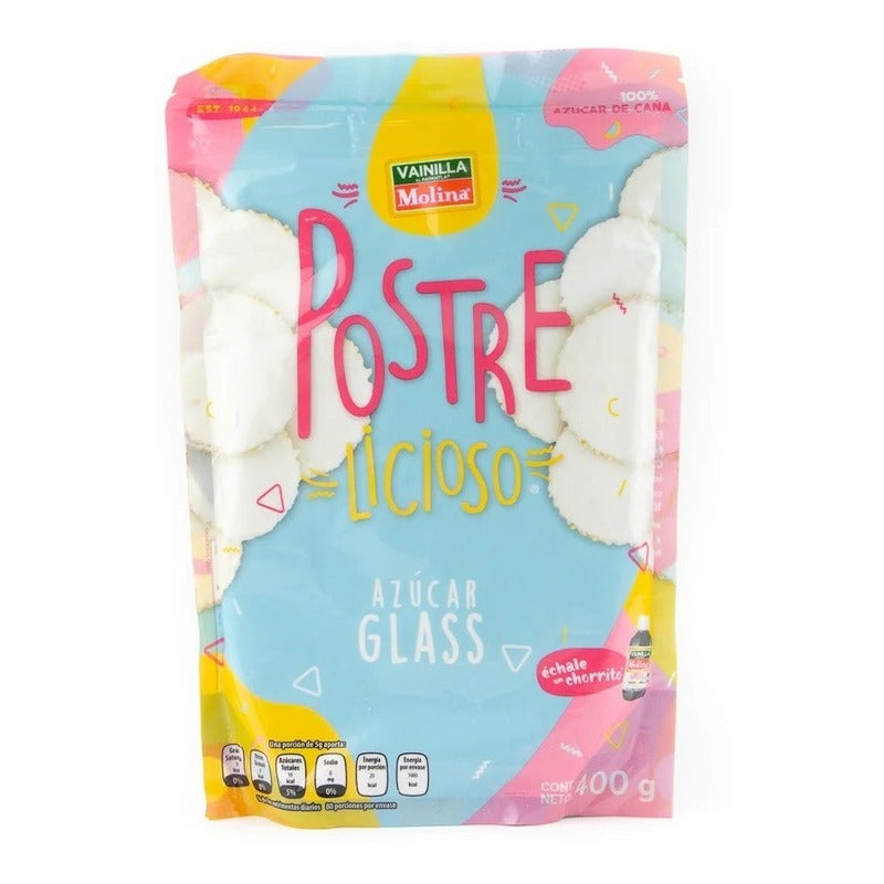 Azucar Glas Postrelicioso Vainilla Molina 400 Grs 6 Pack Ipg