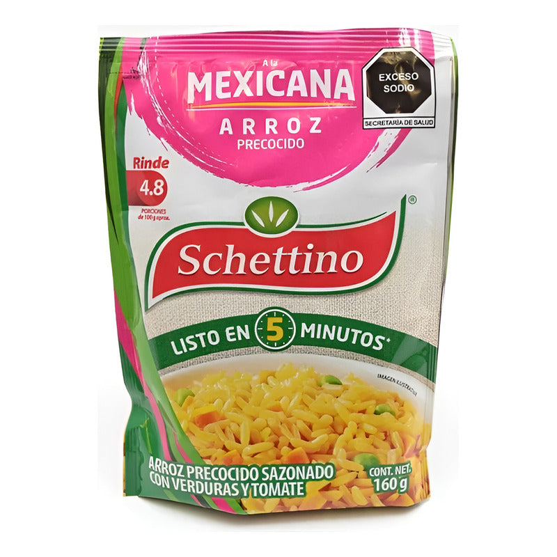 Arroz Precocido Schettino C/tomate A La Mexicana 160g (4pzs)
