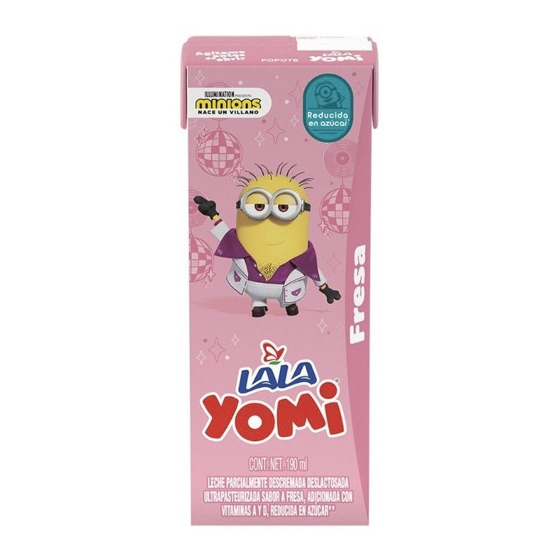 Leche Lala Yomi Sabor A Fresa 190 Ml 24pzas