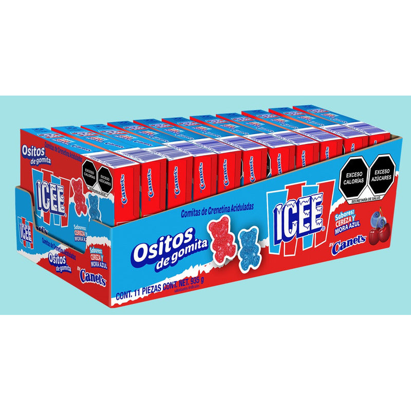 Ositos De Gomita Icee Sabor Cereza Y Mora Azul (11 Piezas)