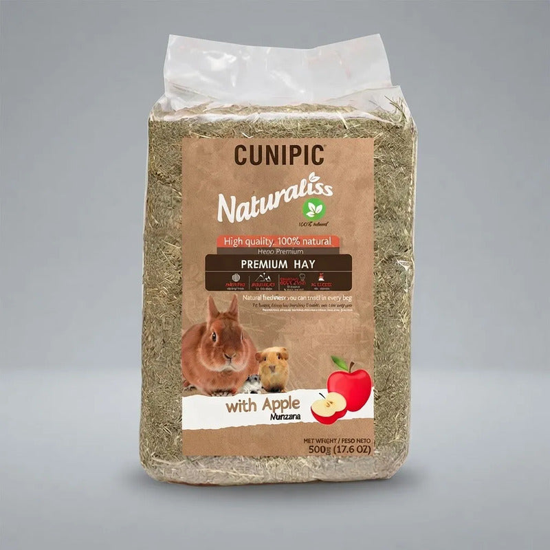 Cunipic Naturaliss Heno Manzana Para Pequeños Mascotas 500 G