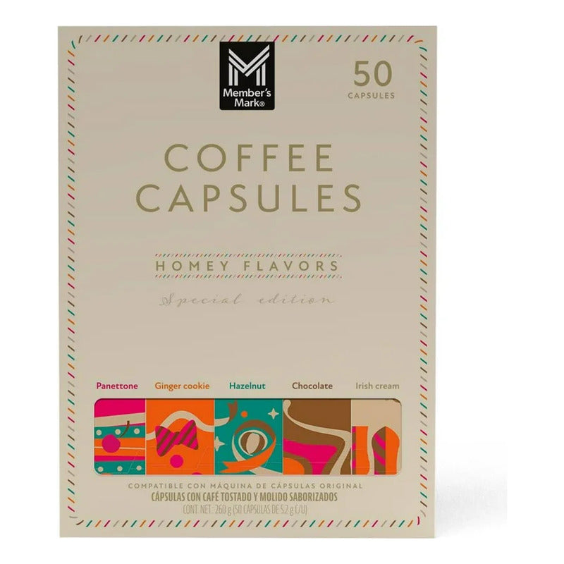 Cápsulas Café Member's Mark  Sabores 50 Pz 5.2 G C/u (2paq)