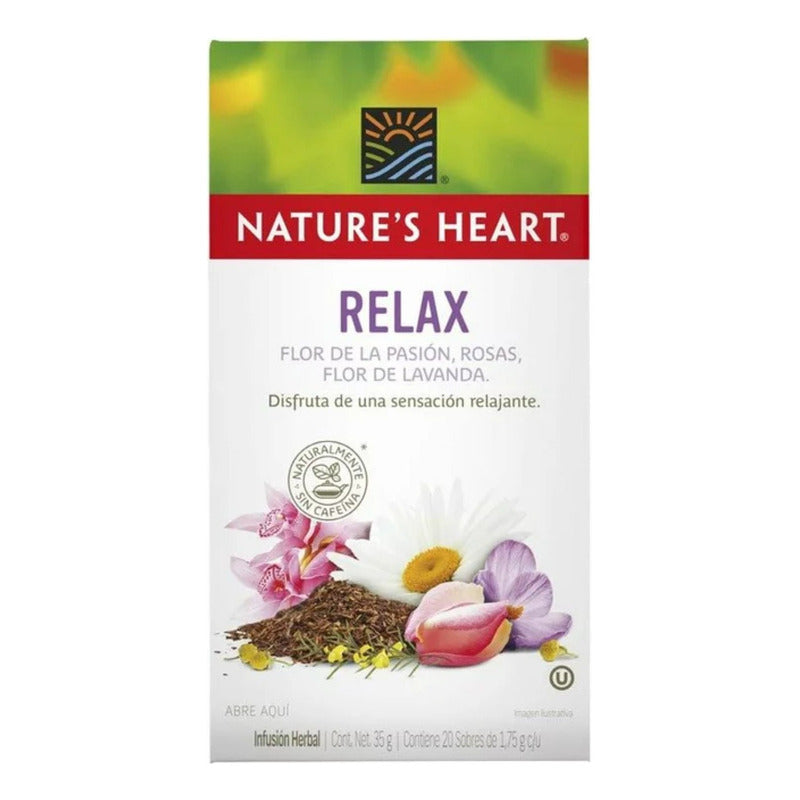 Caja Nature's Heart Relax De Infusión Herbal Por 20 Sobres De 35g