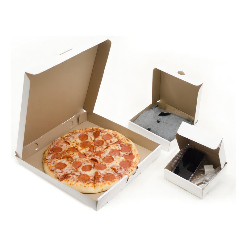 Caja Para Pizza 38x38x5cms Carton Blanco (50piezas) Blanco