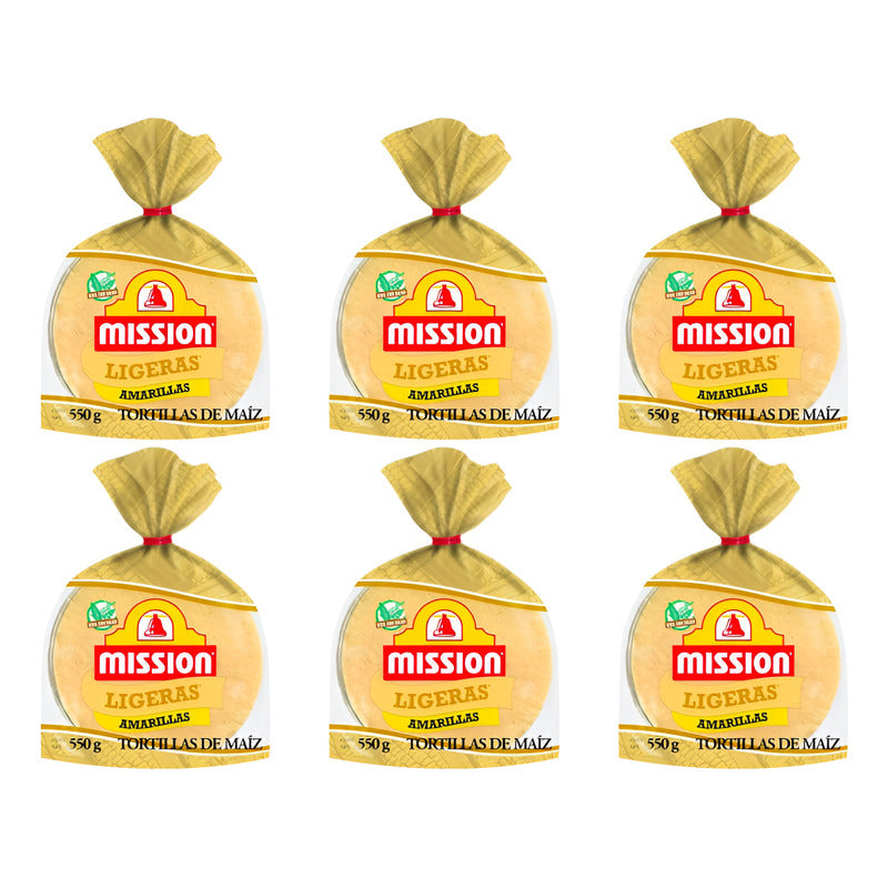 Tortillas De Maíz Amarillas Mission Ligeras 6 Pzas De 550gr