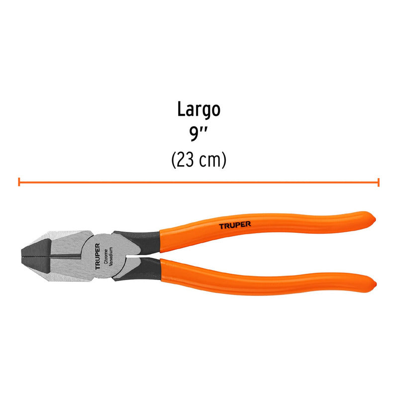 Pinza Profesional Electricista 9'', Mango Vinil Truper 17305