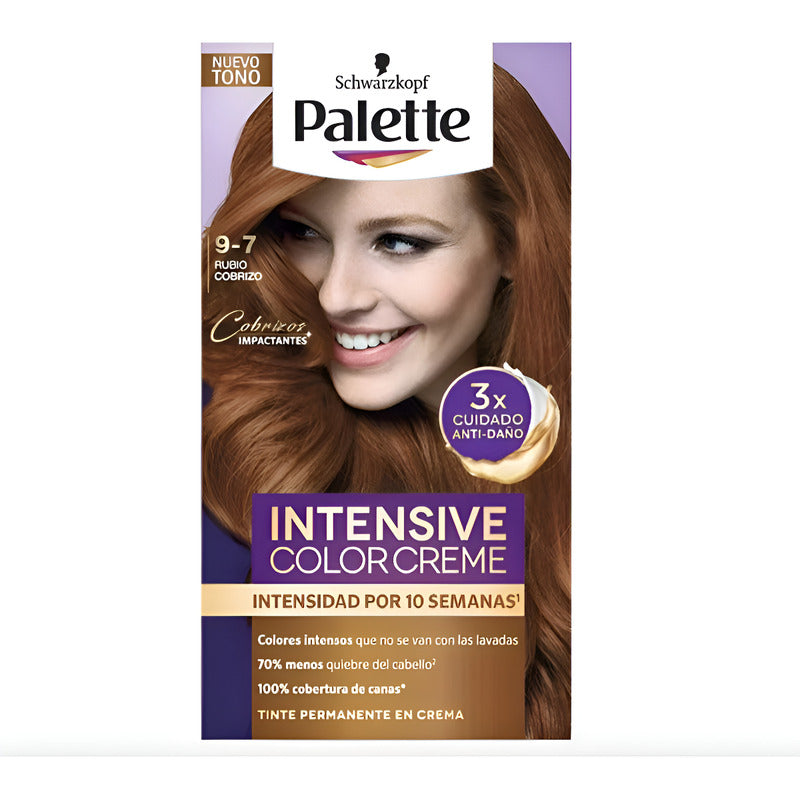 Tinte Para Cabello Palette 9-7 Rubio Cobrizo 6 Pzas De 50ml Rubio Cobrizo 9-7