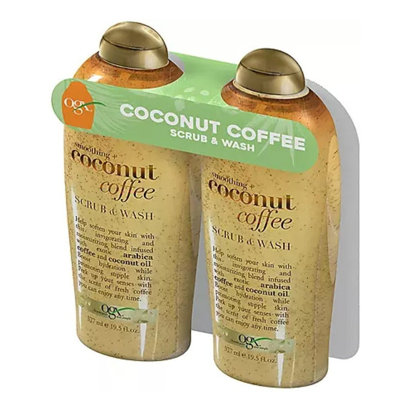 Ogx, Body Wash Y Exfoliante De Coco Y Café 2 Pack